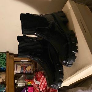 Platinum above ankle height boots. Brand new.